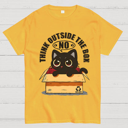 Cat THink Outside In A Box Geek T-Shirt