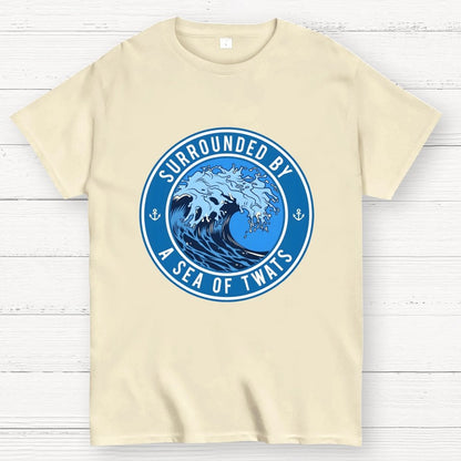 Surrounded by a sea of twats Unisex Geek T-Shirt