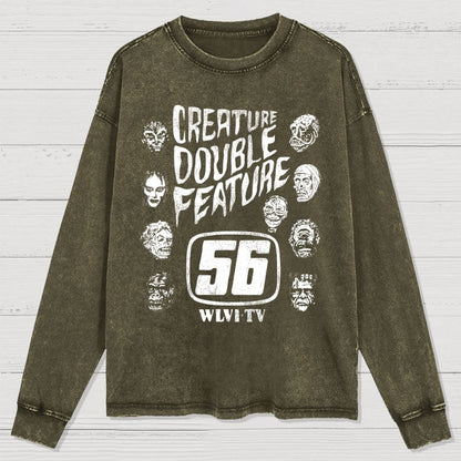 Creature Double Feature Classic Monsters Washed Long Sleeve Tee