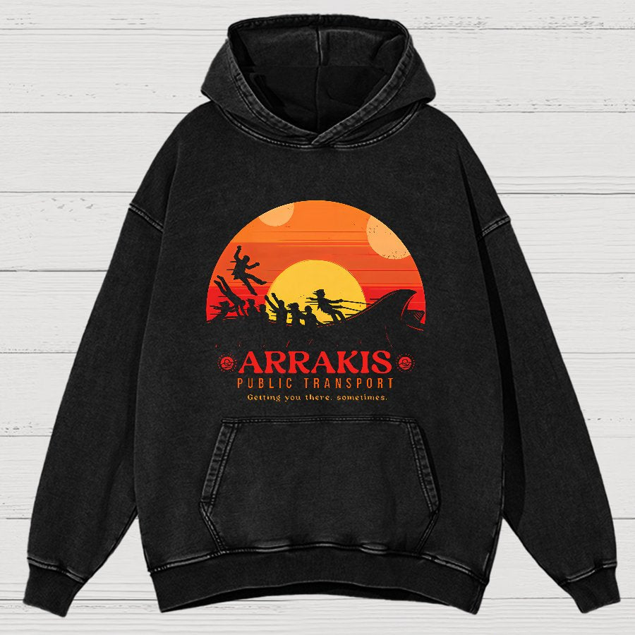 Mystic Land Getting You There Sometimes Vintage Distressed Hoodie