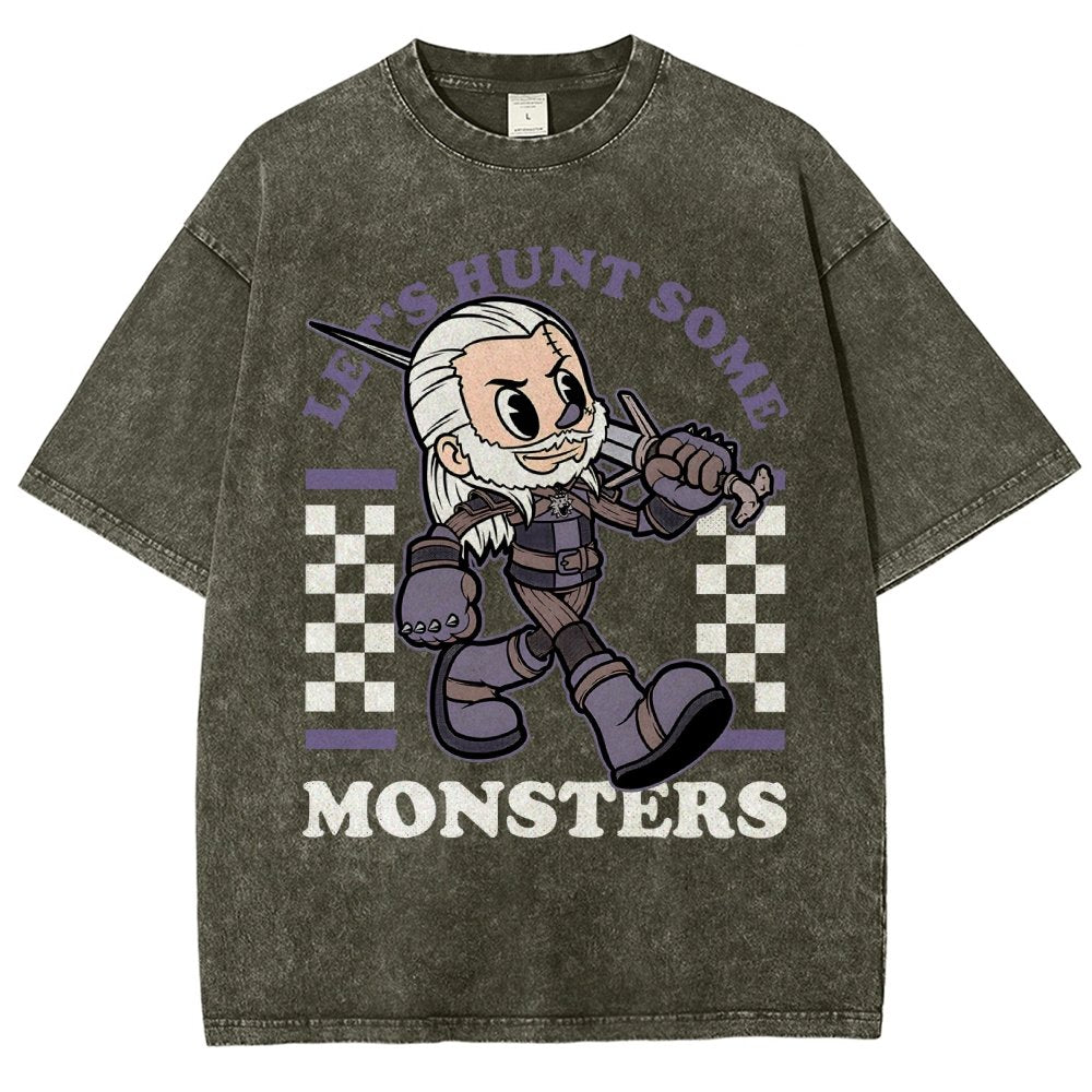 Hunt Some Monsters Vintage Distressed T-shirt