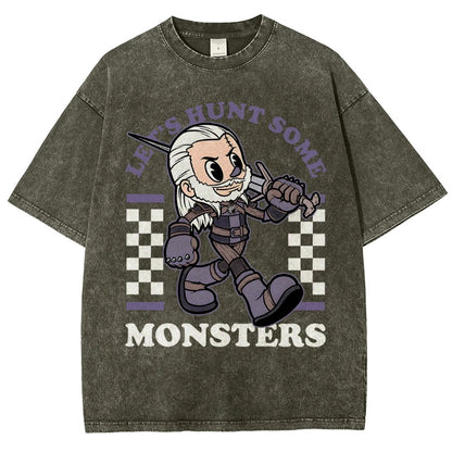 Hunt Some Monsters Vintage Distressed T-shirt