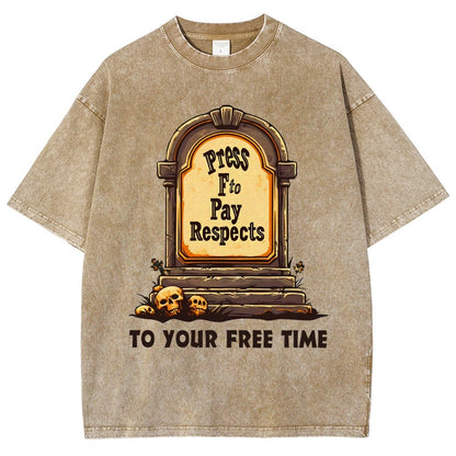Press F to Pay Respects Vintage Distressed T-shirt