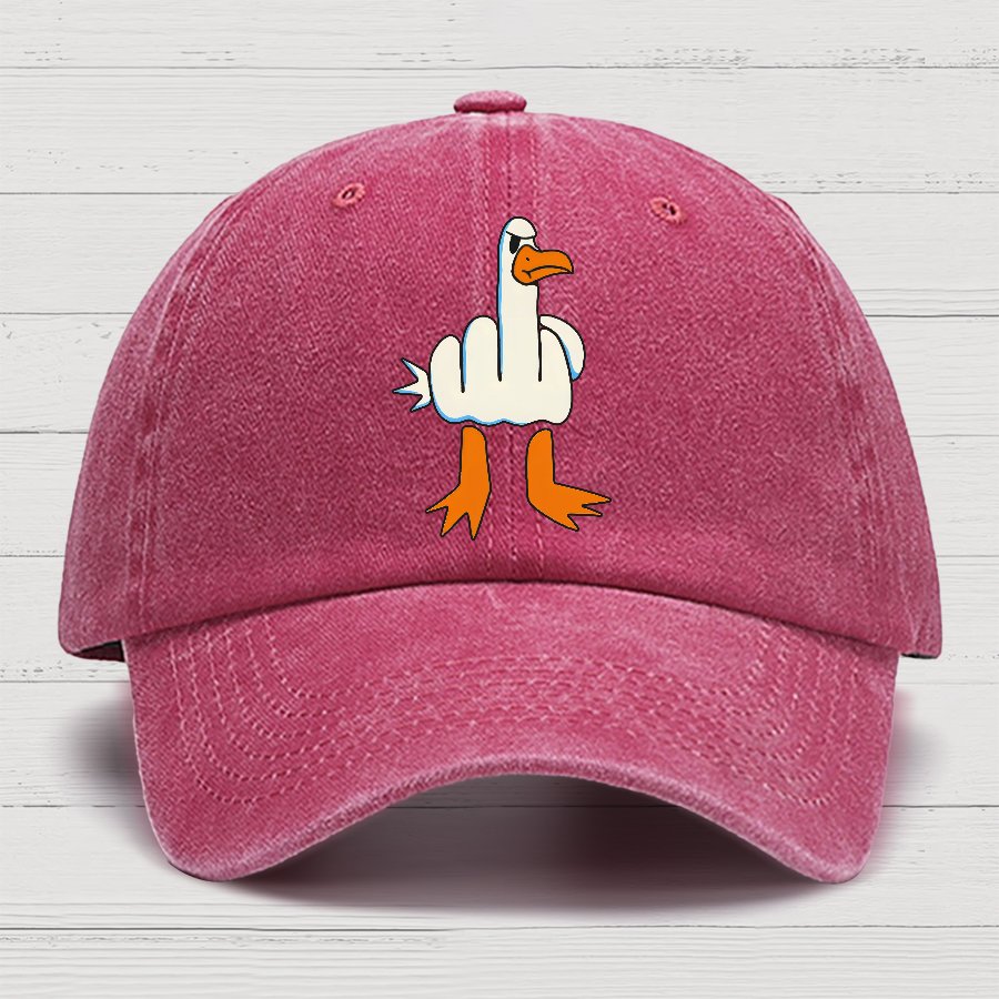 Rude Seagull Design Funny Cotton Hat