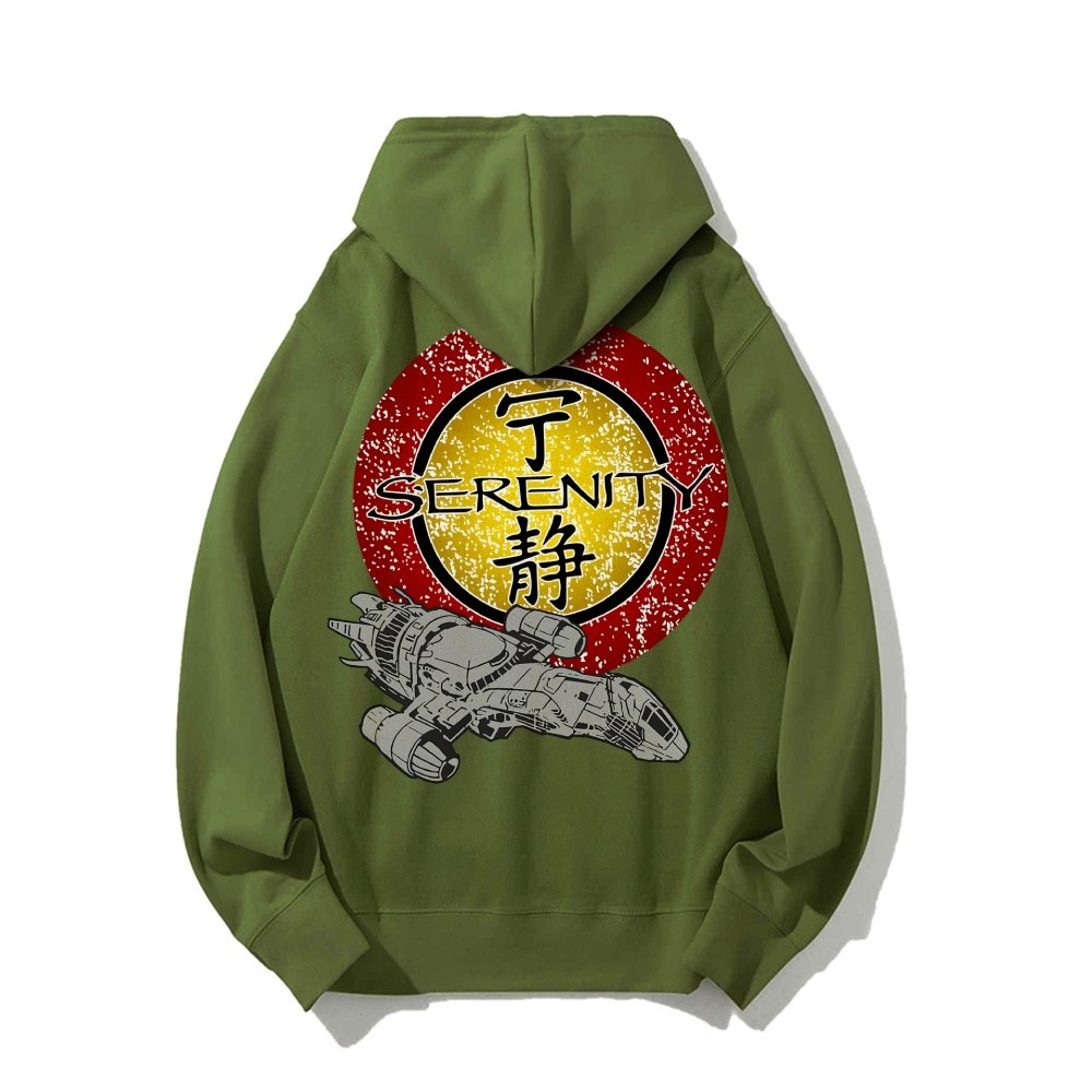 Firefly Mysterious Spacecraft Printed Back Cotton Hoodie