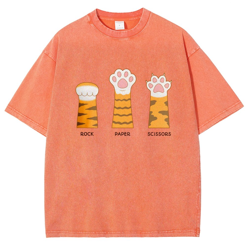 Rock Paper Scissors Purrfect Vintage Distressed T-shirt