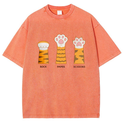 Rock Paper Scissors Purrfect Vintage Distressed T-shirt