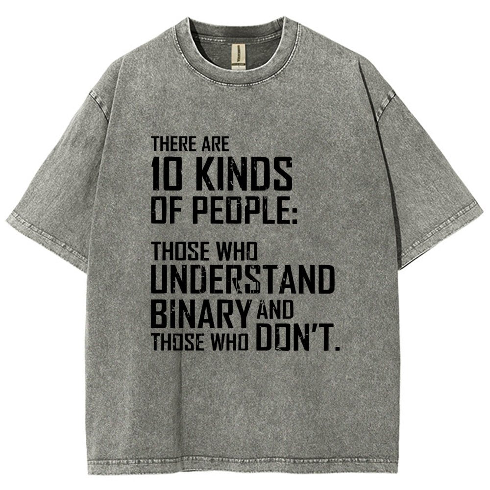 10 Kinds Of People Binary Vintage Distressed T-shirt
