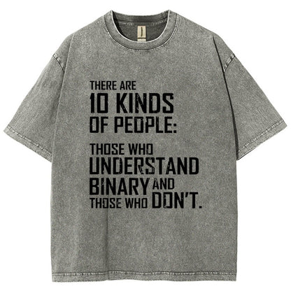 10 Kinds Of People Binary Vintage Distressed T-shirt