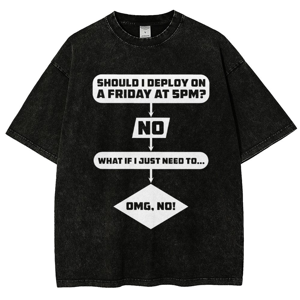 Deploy on Friday? Vintage Distressed T-shirt