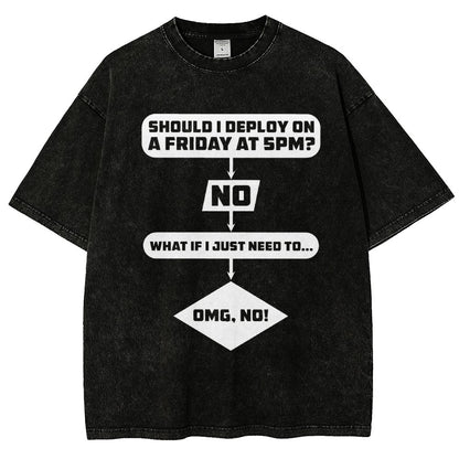 Deploy on Friday? Vintage Distressed T-shirt