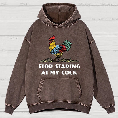 Stop Staring at My Cock Vintage Distressed Hoodie