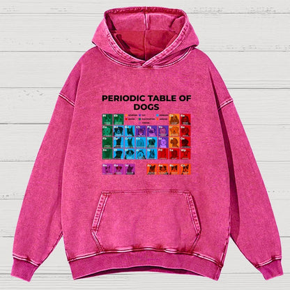 Periodic Table of Dogs  Dog Lover  Funny Science Vintage Distressed Hoodie