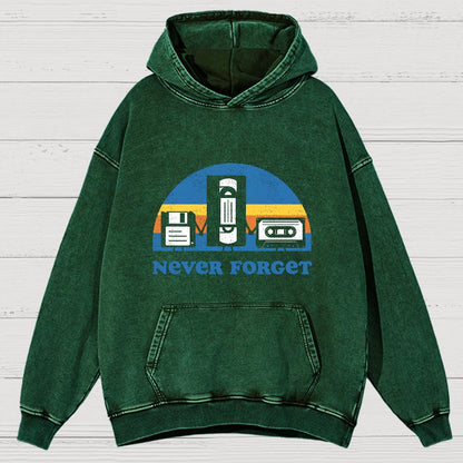 Never Forget Geeky Vintage Distressed Hoodie