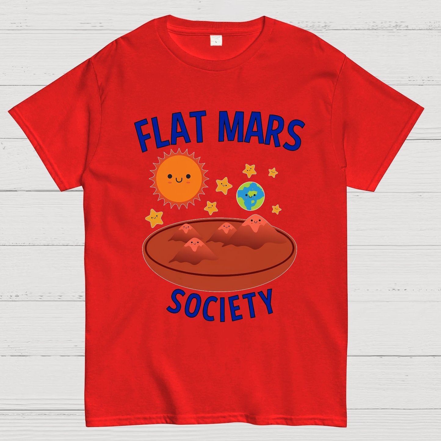 Flat Mars Society Nerdy T-Shirt