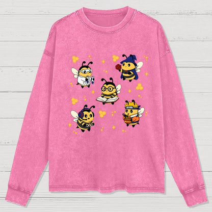 Nerdy Bees Squad Washed Long Sleeve Tee