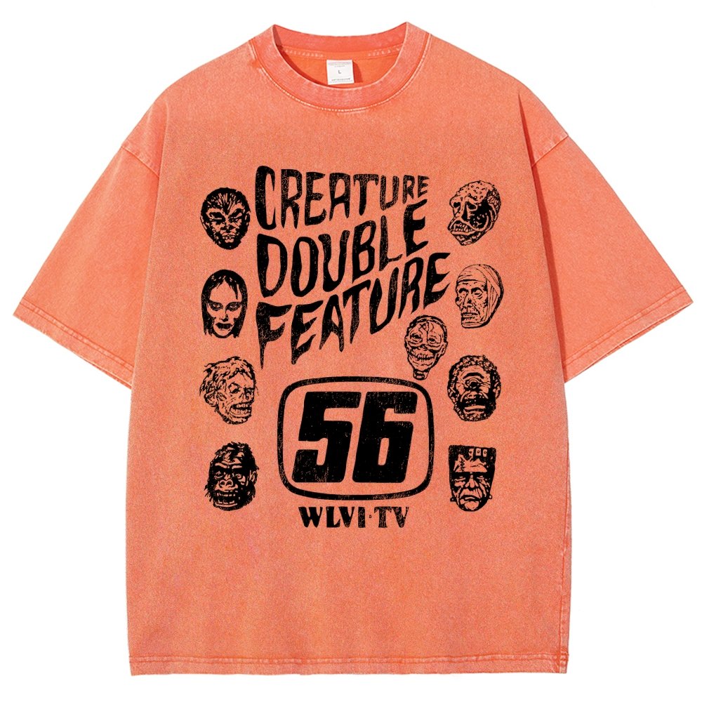Creature Double Feature Classic Monsters Vintage Distressed T-shirt