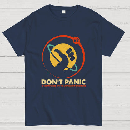 42 Answer to Life Universe Everything Don't Panic Geek T-Shirt