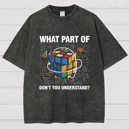 What Part Of Don't You Understand Funny Speed Cubing Math Vintage Distressed T-shirt