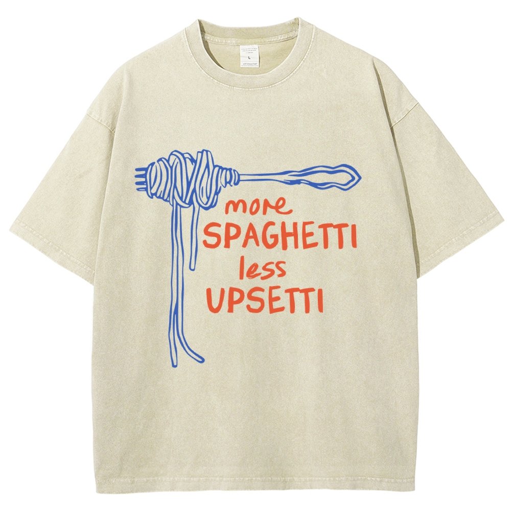 More Spaghetti Less Upsetti  Vintage Distressed T-shirt
