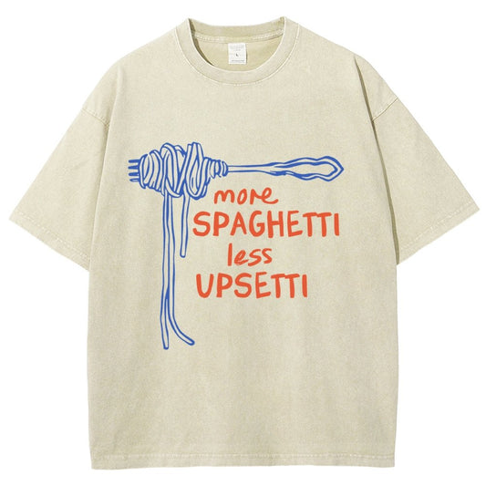 More Spaghetti Less Upsetti  Vintage Distressed T-shirt