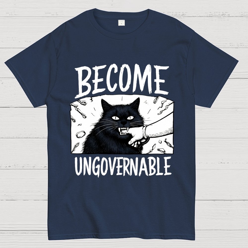 Cat Biting Arm Geek T-Shirt