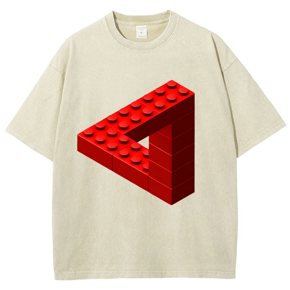 Escher Toy Bricks Vintage Distressed T-shirt 2412001063
