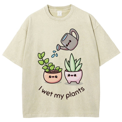 Wet My Plants Vintage Distressed T-shirt