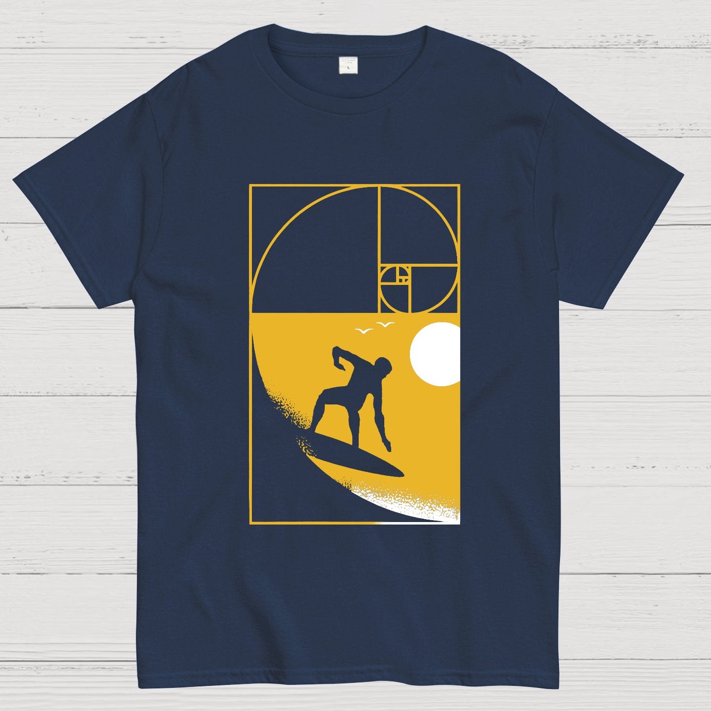 Golden Spiral Wave Geeky T-Shirt
