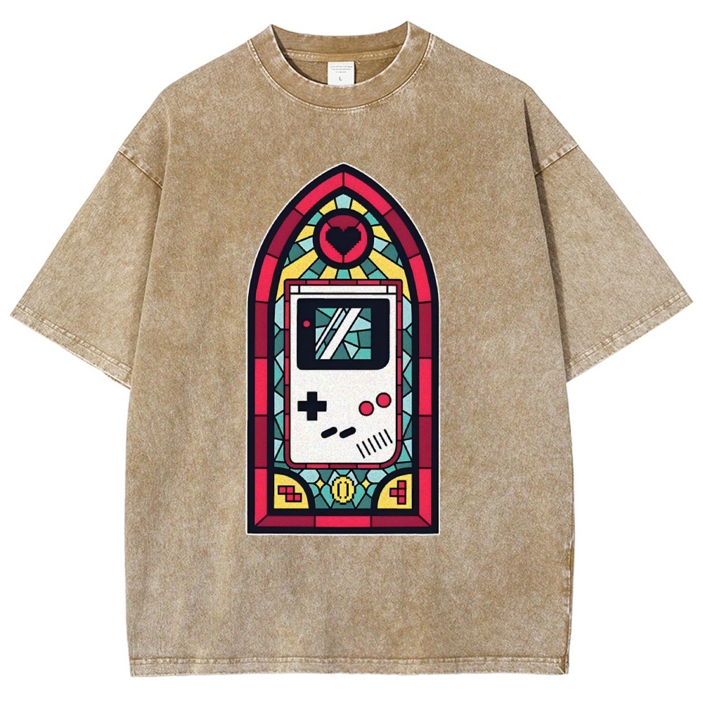 8bit Stained Glass Vintage Distressed T-shirt