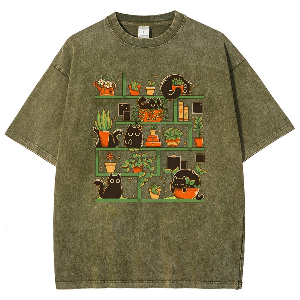 Kitten Garden Vintage Distressed T-shirt