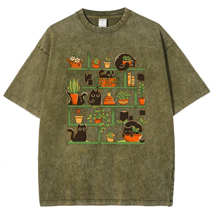 Kitten Garden Vintage Distressed T-shirt