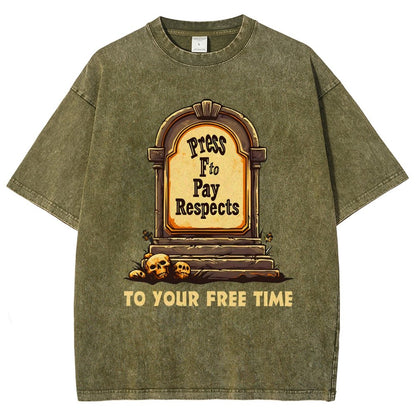 Press F to Pay Respects Vintage Distressed T-shirt