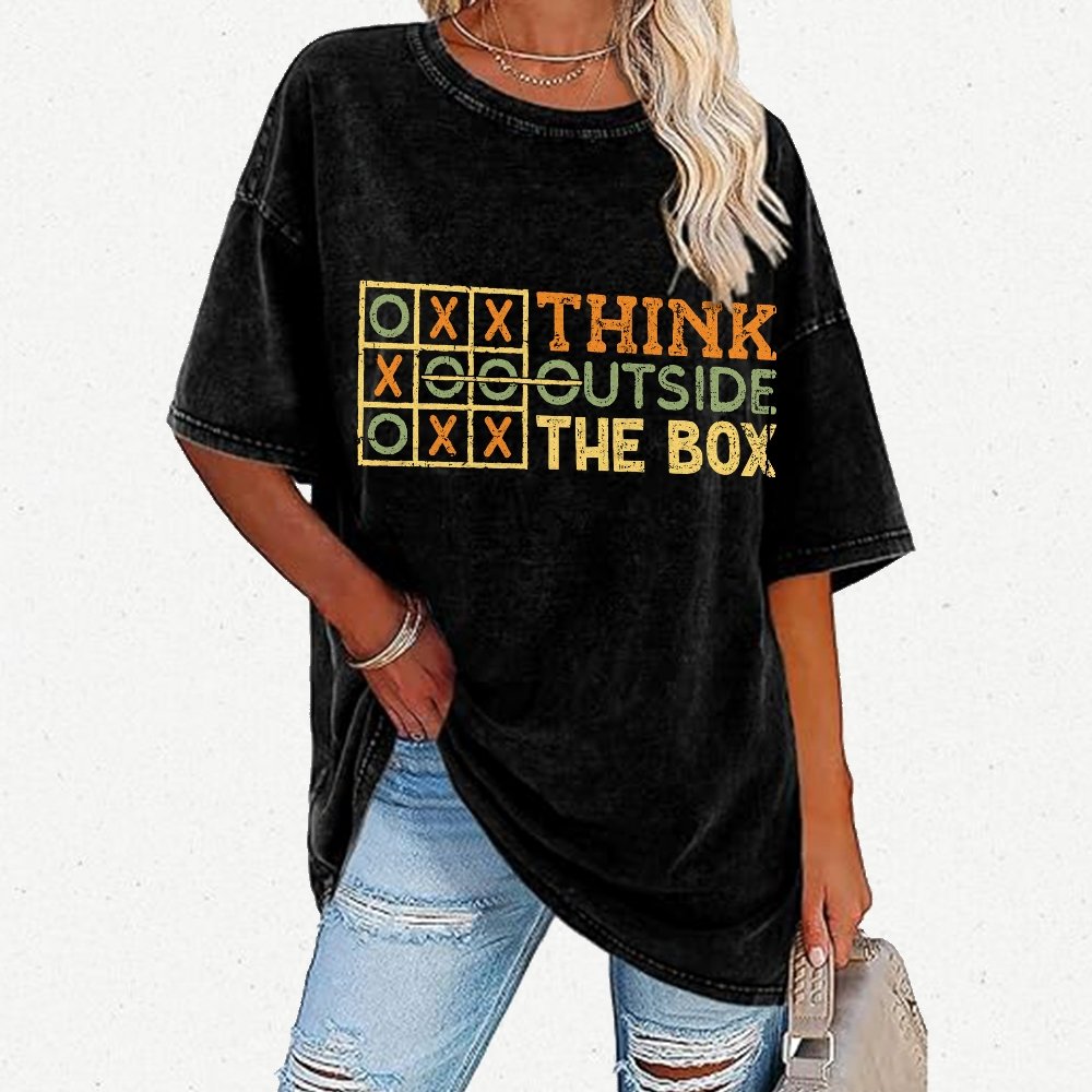 Thinking Outside The Box Vintage Distressed T-shirt