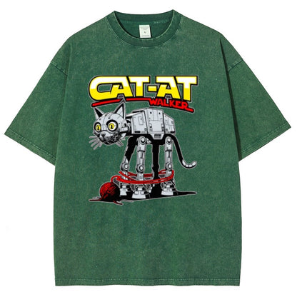 Funny Cat-at Walker,Cat Geeky Vintage Distressed T-shirt