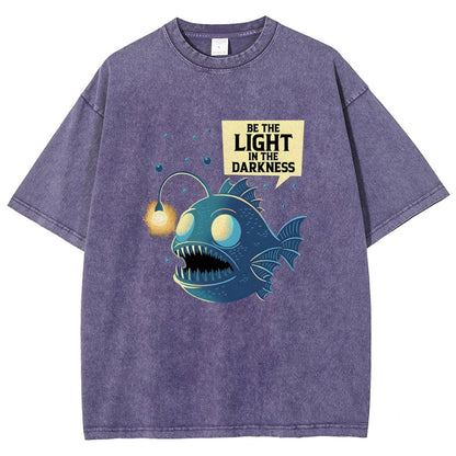 Funny Anglerfish Vintage Distressed T-shirt
