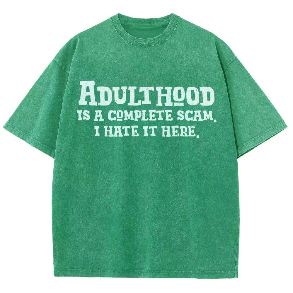 Adulthood Is A Scam Vintage Distressed T-shirt