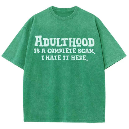 Adulthood Is A Scam Vintage Distressed T-shirt