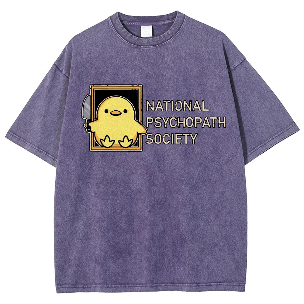 National Psychopath Sociaty Vintage Distressed T-shirt