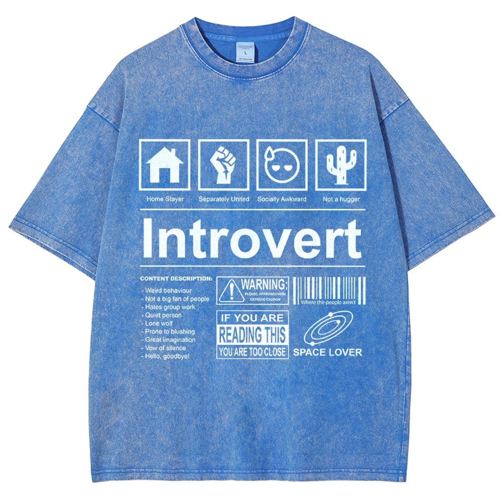Introvert Label- Vintage Distressed T-shirt