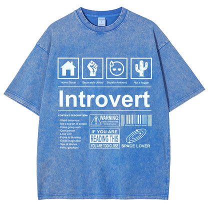 Introvert Label- Vintage Distressed T-shirt