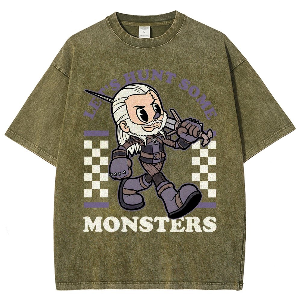 Hunt Some Monsters Vintage Distressed T-shirt