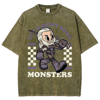 Hunt Some Monsters Vintage Distressed T-shirt