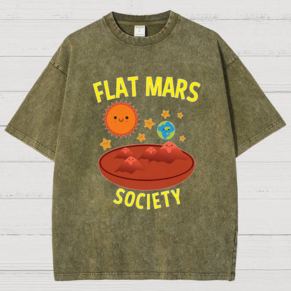 Flat Mars Society Nerdy Vintage Distressed T-shirt