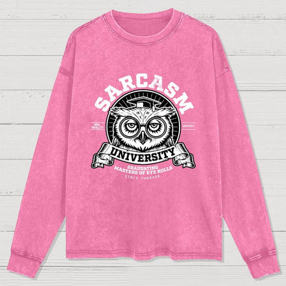 Sarcasm University Washed Long Sleeve Tee