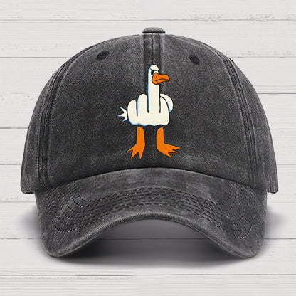 Rude Seagull Design Funny Cotton Hat