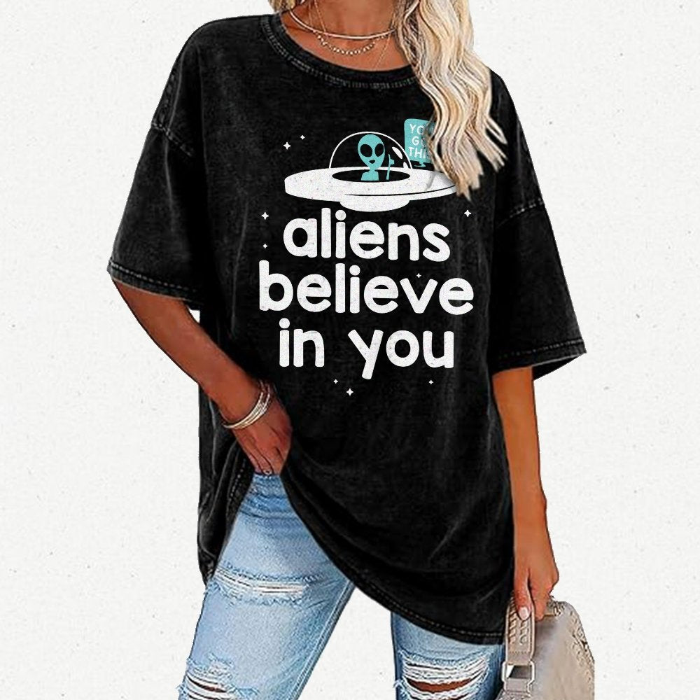 Mystery Creatures Believe In You Vintage Distressed T-shirt