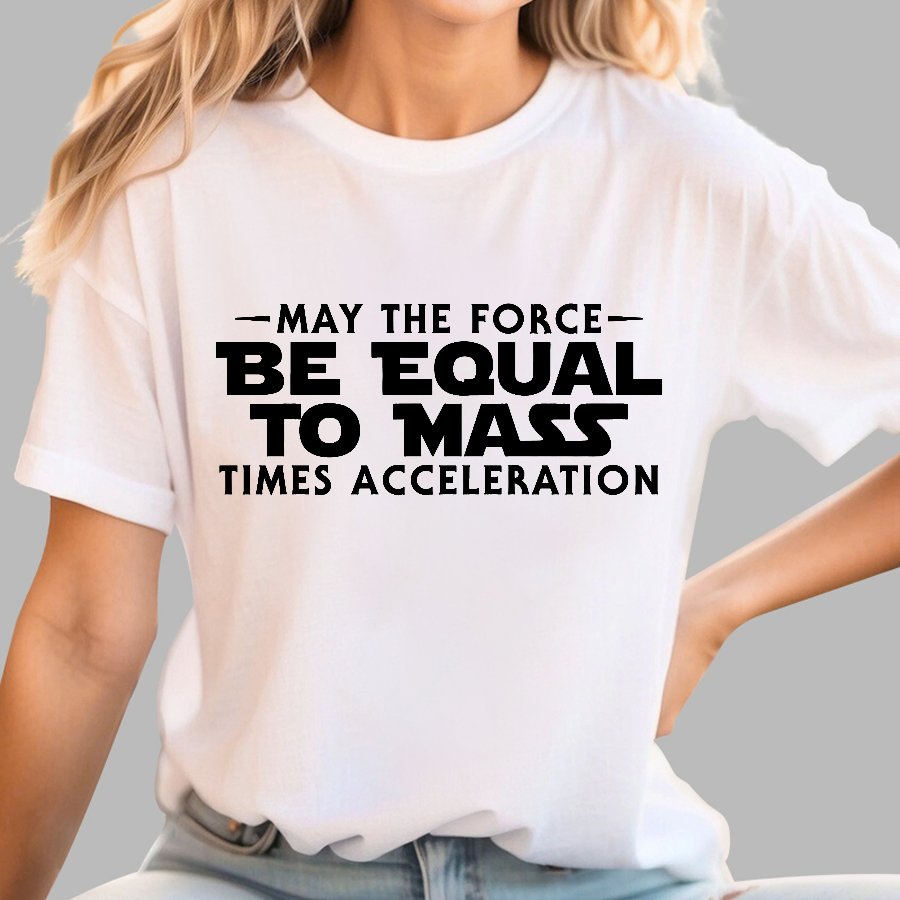 May the force be equal to mass times acceleration Geek T-Shirt