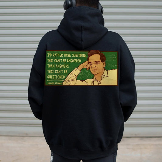 Feynman Science Printed Back Cotton Hoodie