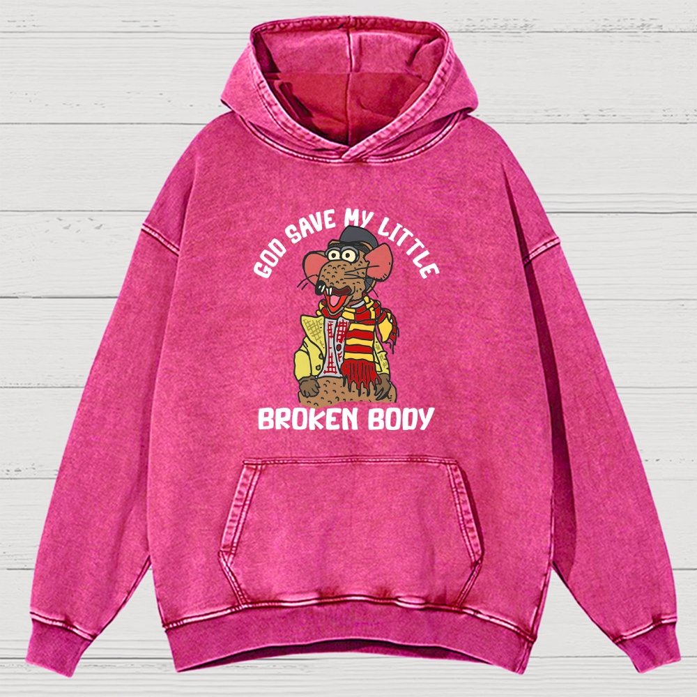 God Save My Little Broken Body Vintage Distressed Hoodie
